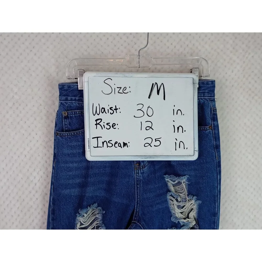 American Bazi Women's Medium High Waist Deconstructed Boyfriend Jeans
